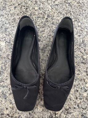 Reformation Black Women's Ballet Flats with Bow